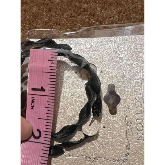 NIP Large Black Spiral Hoop Earrings 2” Wide by Gennaro - Picture 5 of 5
